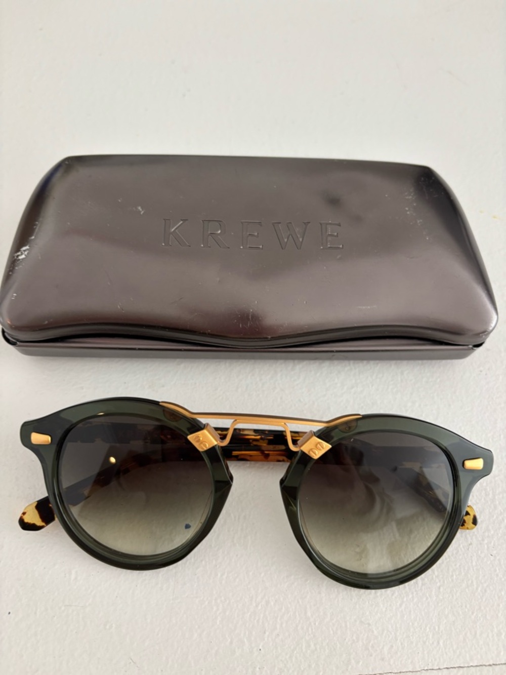 KREWE STL II sunglasses- bottle green and Zulu 18k
